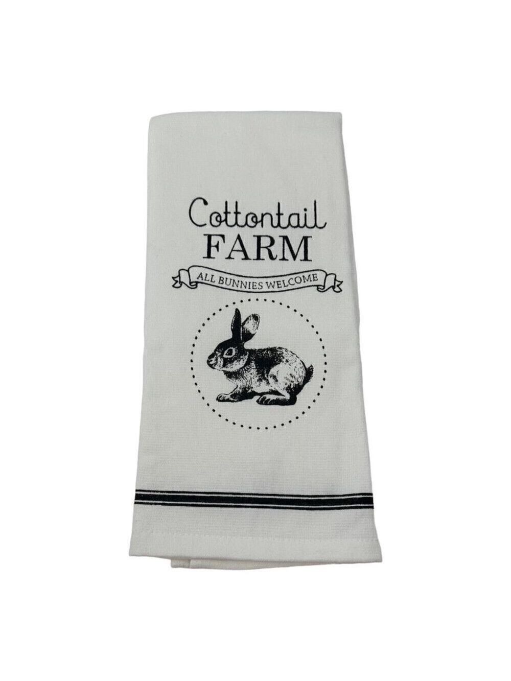 Easter Farmhouse Bunny Rabbit Towel Cottontail Farm White Kitchen Realistic